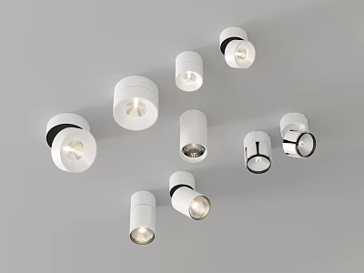 Modern White Ceiling Mounted Downlights And Spotlights For Home Interior Lighting Fixtures 3d model