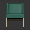 Elegant Teal Velvet Single Sofa With Gold Metal Frame And Modern Design