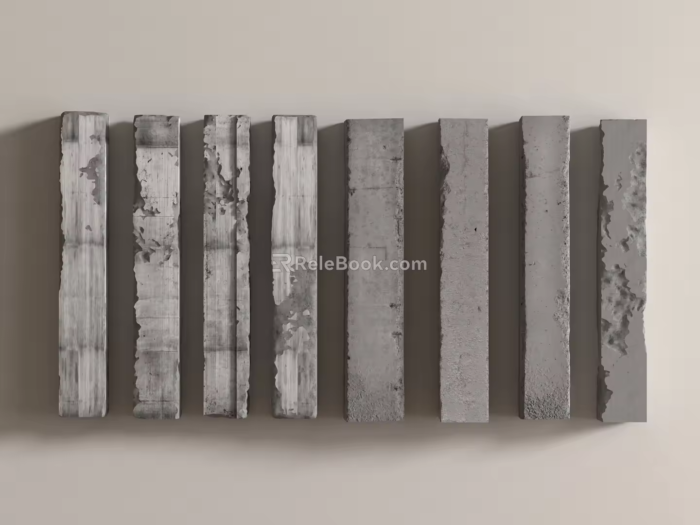 Modern Cement Columns Concrete Columns Stone Columns Industrial Wind Damaged Columns Old Columns 3d model