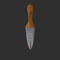 Traditional Weapon Knife With Wooden Handle And Engraved Metal Blade Design