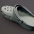 Classic Gray Crocs Shoes With Perforated Design And Adjustable Strap 3d model