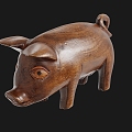 Decorative Wooden Pig 3d model