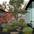 Modern courtyard landscape 3d model