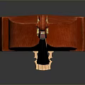 Red Wooden Double Bass with Carved Headstock for Home Living Decor