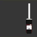Leuze Electronic Industrial Device With Red Black Base And White Vertical Rod