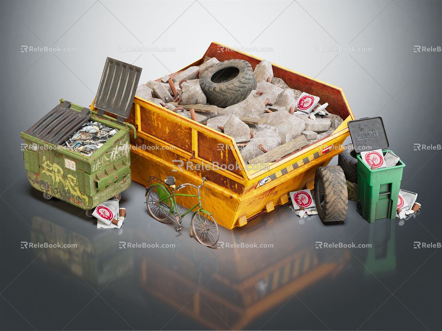 Industrial LOFT dustbin construction waste model