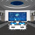 modern command hall 3d model
