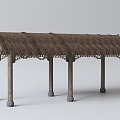 Chinese-style thatched pavilion 3d model