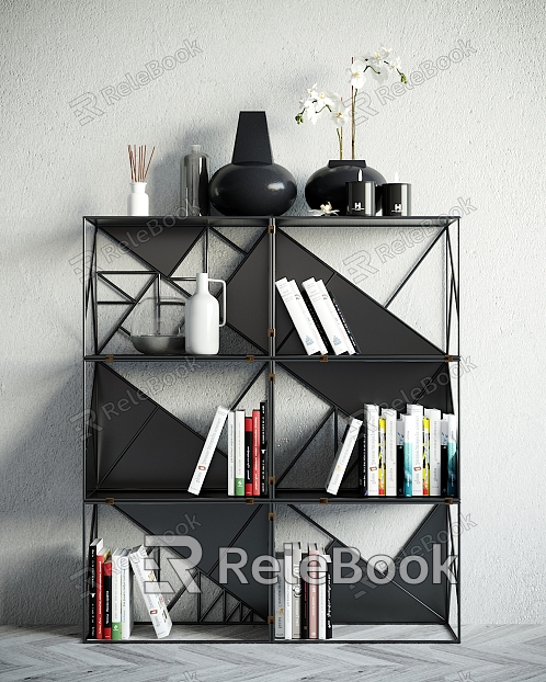 Modern Bookshelf Simple Side Cabinet Storage Rack Ornaments Combination model