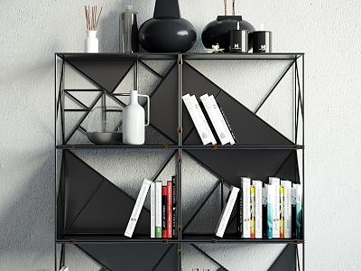 Modern Bookshelf Simple Side Cabinet Storage Rack Ornaments Combination model