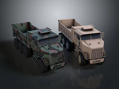 Two Military Armored Tanks In Camouflage And Beige Color With Heavy Duty Design 3d model
