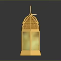 Golden Decorative Furniture Lanterns In Different Sizes With Carved Patterns And Illuminated Design