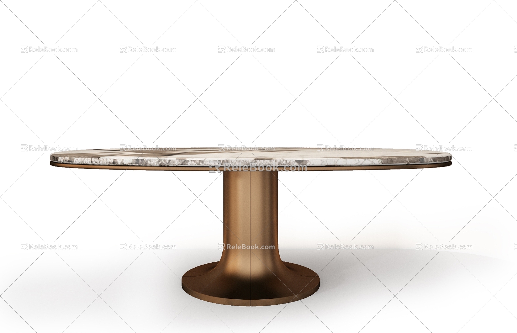 Minotti Miloti Dining Table End View Table 3d model