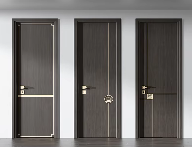 New Chinese Style Flat Door 3d model
