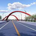 Bridge landscape bridge large bridge 3d model