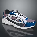 Modern Colorful Casual Sports Sneakers With Blue Purple White Black Design And CD Logo