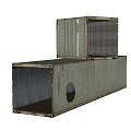 Used Industrial Metal Storage Containers Stacked With Open Sides And Holes