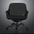 Modern Office Chair Featuring Silver Frame Black Cushion Armrests Wheeled Base And Blue Light Ring