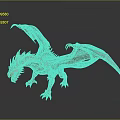 Red Mythical Dragon With Detailed Wings In 3D Rendered Standing Pose
