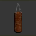 Red Cylindrical Leather Punching Bag With Chain Hanging For Boxing Training