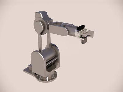 Industrial Robotic Arm with Mechanical Gripper for Factory Automation Processes 3d model