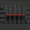 Cartoon Style Chinese Traditional Pavilion With Red Pillars Green Eaves And Carved Railings