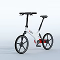 Sleek E Bike With White Frame Black Wheels And Red Accents 3d model