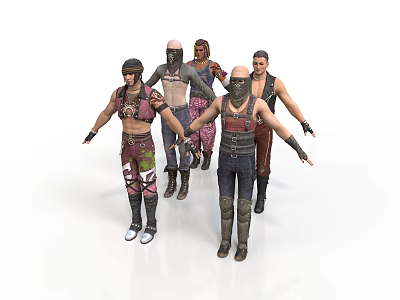 Men In Tactical Combat Outfits With Different Armor And Gear Designs 3d model