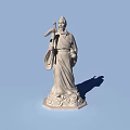 Lu Dongbin Taoist back sword Taoist ancient figures 3d model