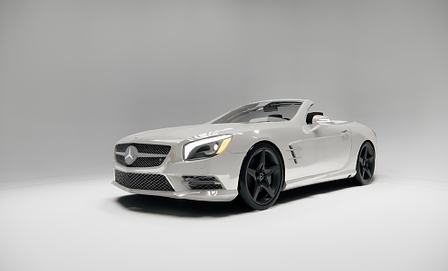 white convertible mercedes 3d model