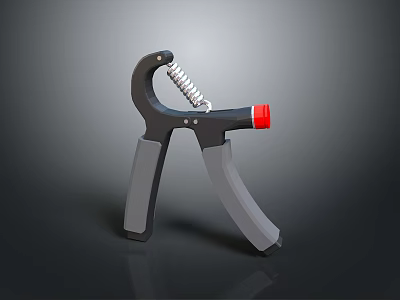 Practical Gray Body Kitchen Clip With Red Handle And Spring For Household Use 3d model
