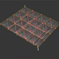 Durable Metal Grid Platform Structure With Support Legs And Storage Frame