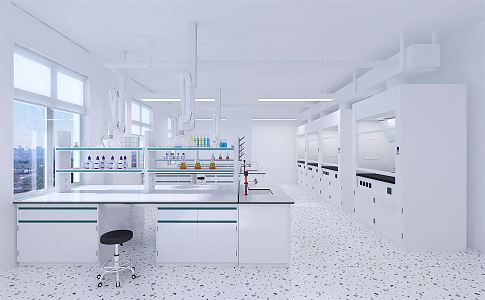 Modern laboratory through cabinet laboratory 3d model