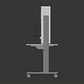 Professional Test Equipment With Display Screen Buttons Interfaces And Colored Wires On Wheeled Metal Stand