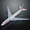British Airways Airplane With White Fuselage Red Blue Tail And Four Engines