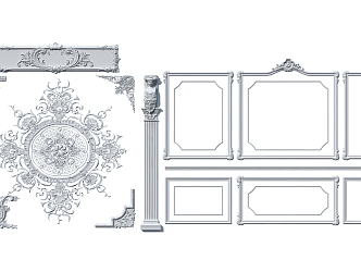 European-style line carving 3d model