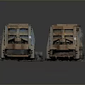Vintage Rusty Dump Truck Models In Blue And Brown Colors On Dark Background