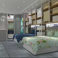 Modern Home Textile Store Showcasing Bedding Sets Pillows And Mattresses In Bright Showroom