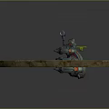 Fantasy Character And Creature 3D Model With Rocky Base And Glowing Features