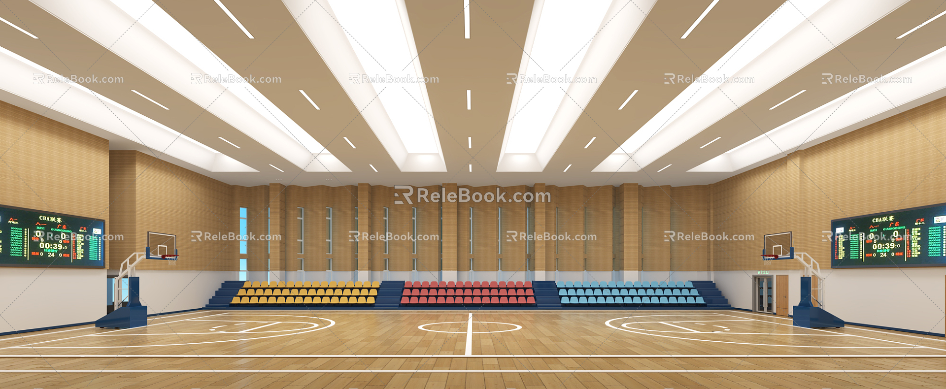 modern basketball court 3d model