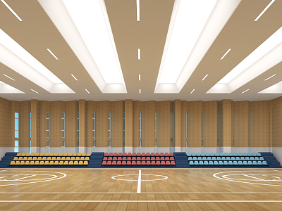 modern basketball court 3d model