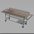 Sturdy Metal Utility Cart With Wheeled Base Flat Tabletop And Lower Storage Shelf