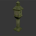 Stone Birdhouse With Pointed Top And Square Base For Outdoor Garden