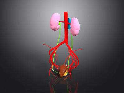 Anatomical 3D Model of Human Kidneys With Blood Vessels and Adrenal Gland 3d model
