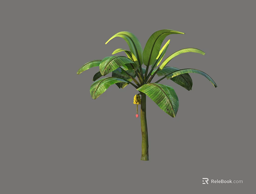 Arbor With Broad Green Leaves And Sturdy Upright Trunk Structure 3d model 