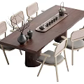 Wind tea table and chair combination 3d model