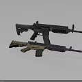 Tactical Assault Rifles With Black And Brown Finish And Tactical Rail Systems