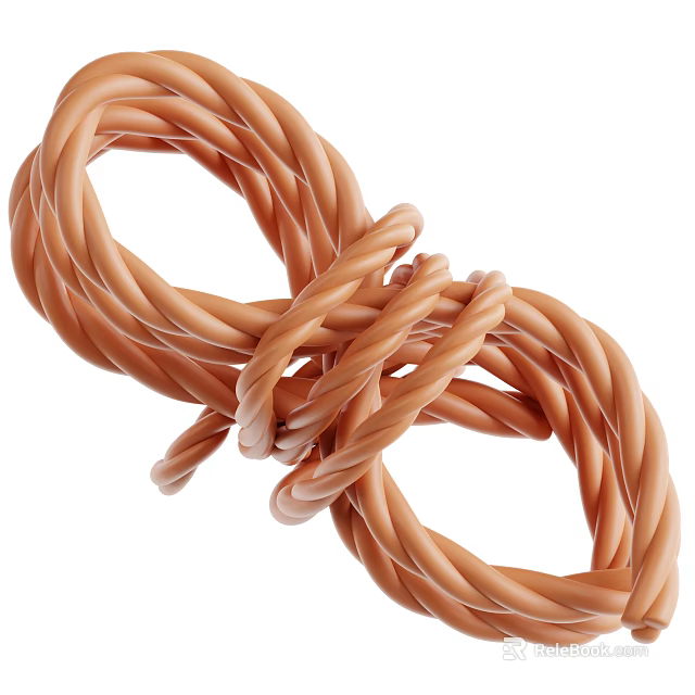 Handmade Brown Braided Rope Knot For Home Decor And Daily Use 3d model 