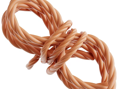 Handmade Brown Braided Rope Knot For Home Decor And Daily Use 3d model