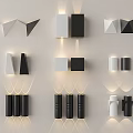 Modern Wall Lamps With Different Geometric Shapes And Black White Color Options